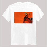 Monochrome Naruto Printed Whie Tshirt- NW Custom